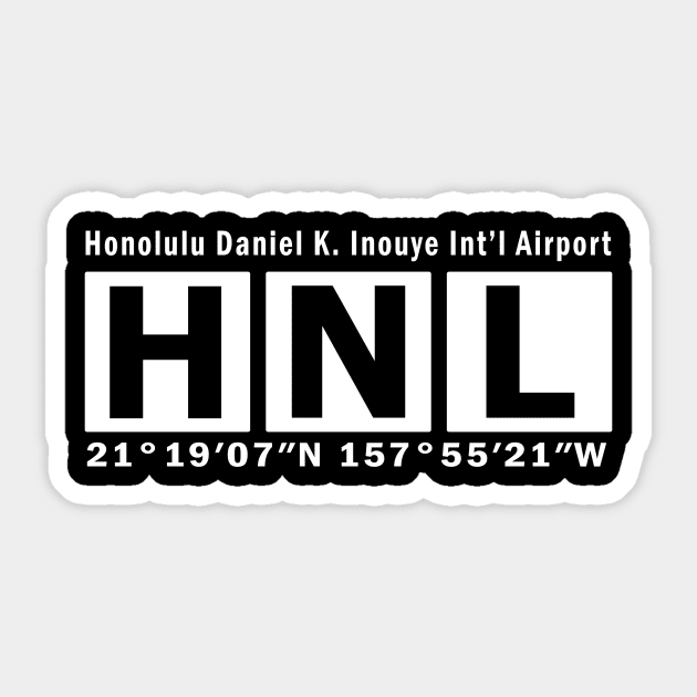 HNL Airport, Honolulu Daniel K. Inouye International Airport Sticker by Fly Buy Wear